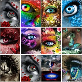 

Colorful Eyes DIY 5D Diamond Painting Full Round Drill Rhinestones Mosaic Cartoon Diamond Embroidery Cross Stitch Kit Home Decor