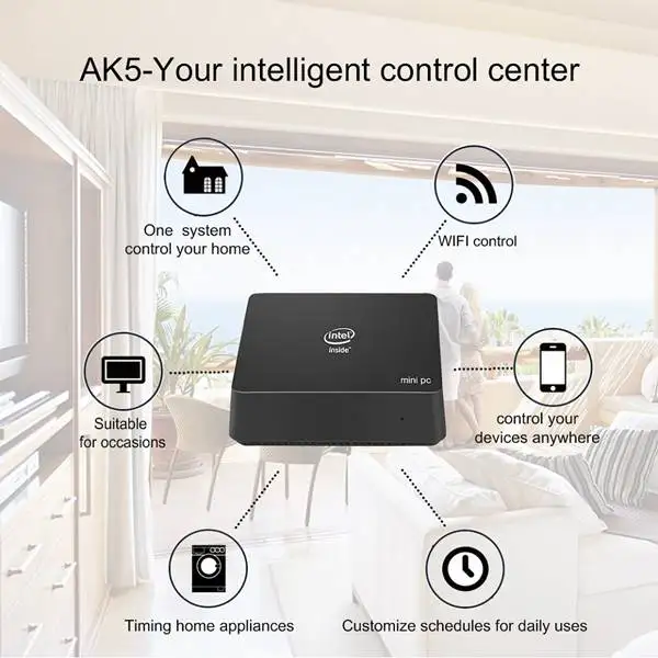 Ak5 Mini Pc Win10 Apollo Lake Celeron Dc Or Qc J3455 N3450 4Gb 64Gb 2.4G/5G Dual Band Wifi Win 10 6