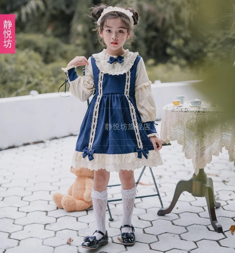 Princesa tea party sweet lolita vestido criança