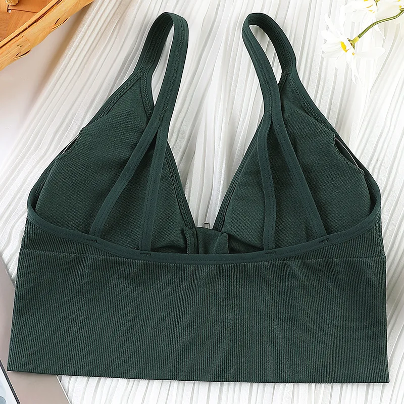 Women Lingerie Bra Women Tank Tops Women Tube Tops Women's Cotton Underwear Tube Top Bra Sexy Solid Color Top Women's Sports Bra Fashion Push Up Lingerie Female V-Neck Tank Up