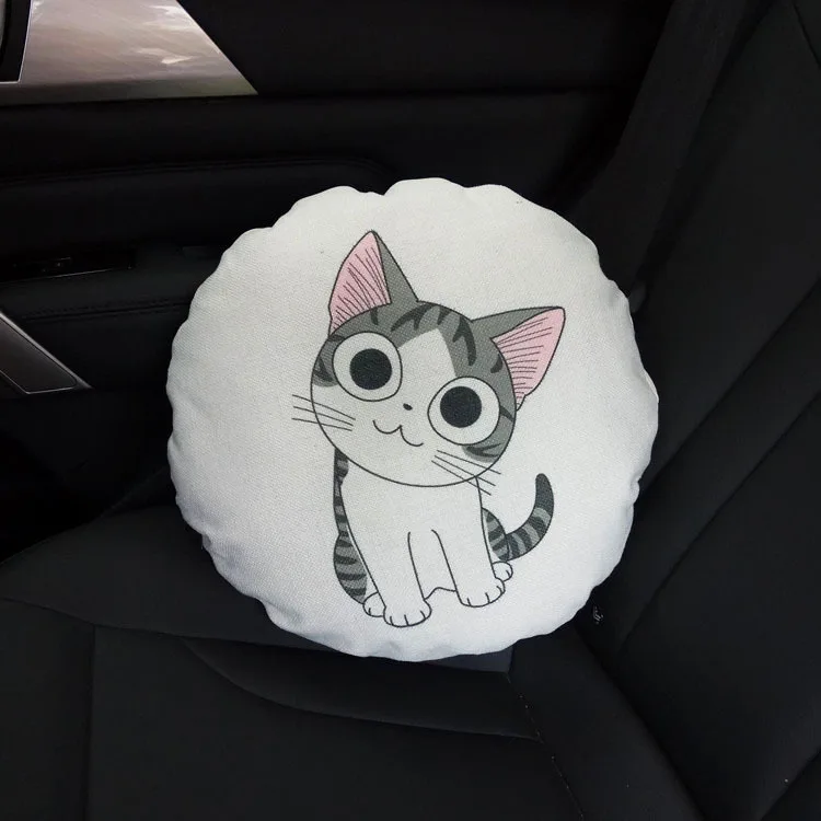 

Cartoon cotton and linen car with pillow blanket office cushion car pillow is used