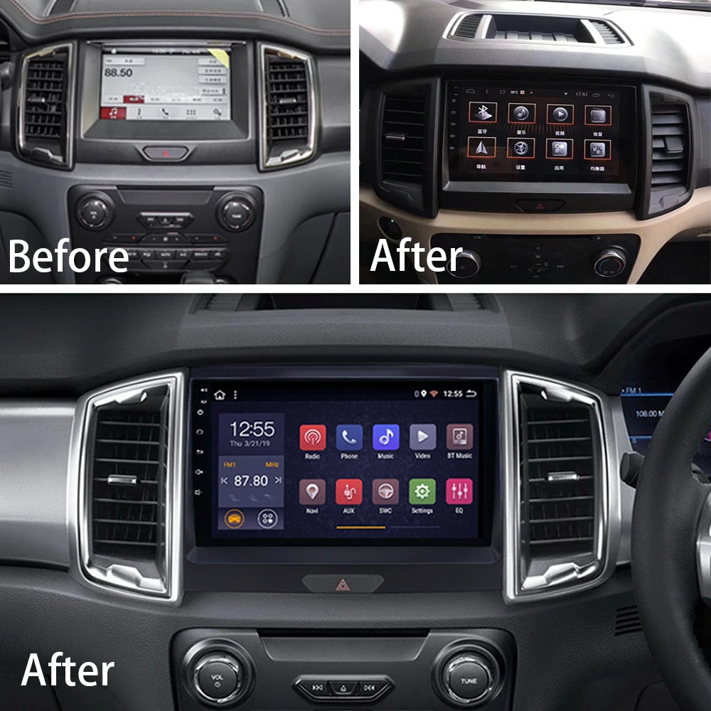 Car Multimedia Player Stereo GPS DVD Radio Navigation Android Screen for Ford Ranger T6 2016 2017 2018 2019 2020