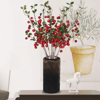 

Simulation Small Apple Branch Artificial Red Berry Flower Arrangement Shooting Props Home Wedding Party Decoration