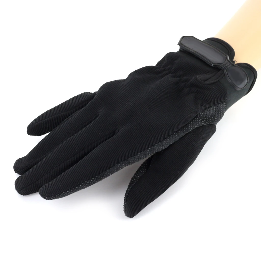 

Black Safety Rock Climbing Mountaineering Belay Rappel Full Finger Gloves