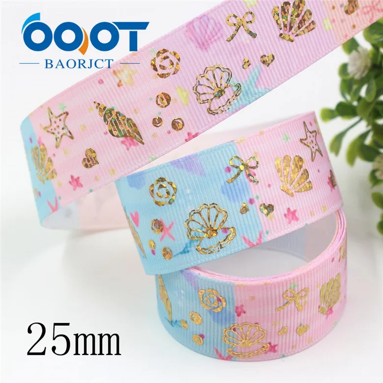 OOOT BAORJCT I-19826-2000, 10 ярдов 25 мм лазерный Серебряный морского дна мультфильм печатных корсажная лента DIY свадебный подарок упаковочный материал - Цвет: I-19826-2007