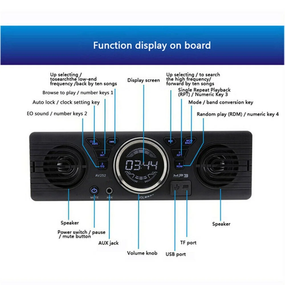 Bluetooth автомобильный стерео аудио FM Aux вход Встроенный 2 динамика USB MP3 радио плеер абсолютно и высококачественный