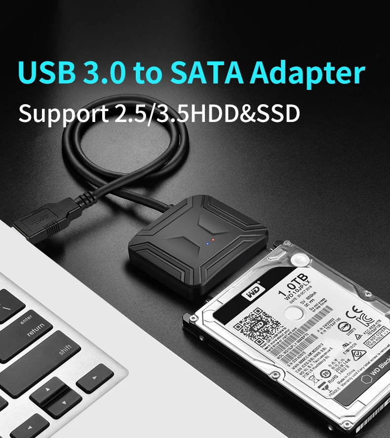 Кабель Переходник USB 3 0 к Sata кабель конвертер USB3.0 для жесткого диска Samsung Seagate WD 2 5