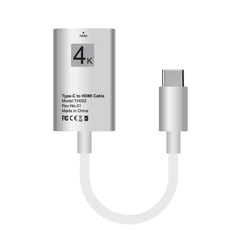 Адаптер type-C 3,1 на Hdmi 4K* 2K Hdtv для samsung Galaxy S9/S8 Macbook Pro поддерживает синхронную передачу голосового видео изображения - Цвет: Белый