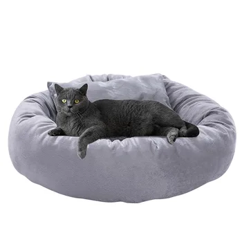 

Soft Plush Pet Bed Cat Bed House Round Pets Dog Bed For Small Dogs Cats Nest Winter Warm Sleeping Bed Puppy Mat Dog Accessories