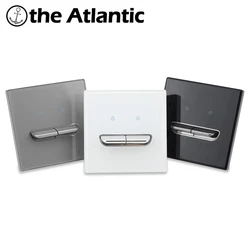 Sleek Glass LED - Indicator Light Switch - Black (2 Gang 1 Way)