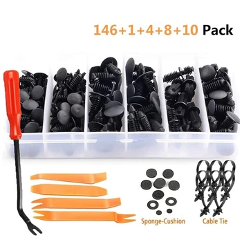 

169PCS Car Retainer Clips &Fastener Remover-6 Sizes Universal Auto Body Shield Retainer Fastener Clips for GM Ford Honda