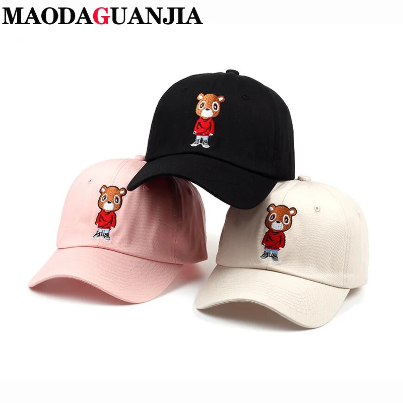 

New Fashion Embroidery Bear Dad Hat Lovely Baseball Cap Summer For Men Women Snapback Caps Unisex Exclusive Release Wholesale