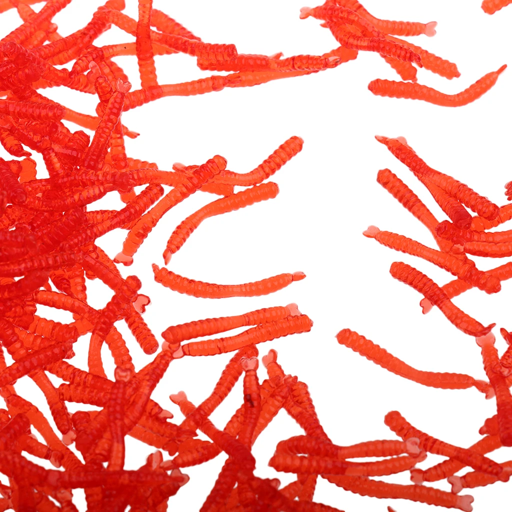 500Pc Soft Sea Earthworm Lure Artificial Bait Bionic Worm Trout Fishing Lure
