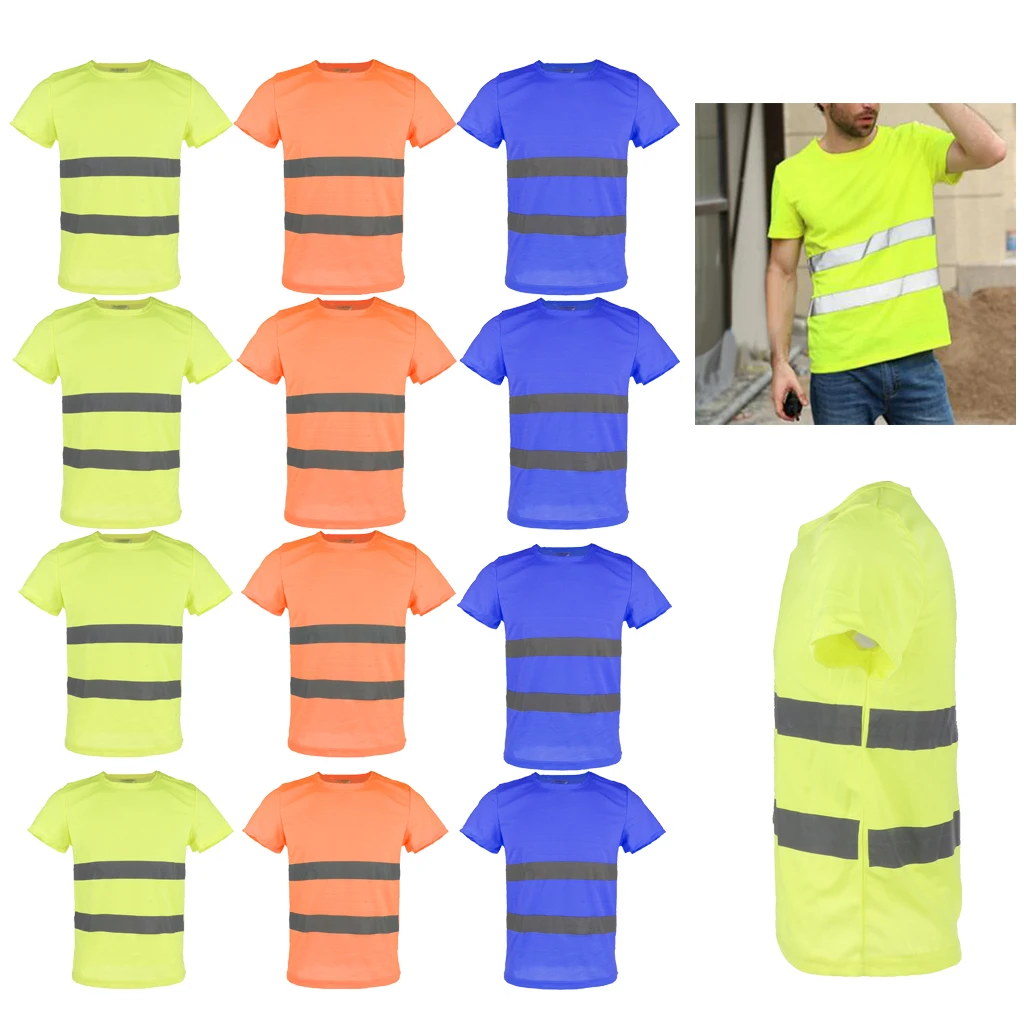 

Good! Reflective T Shirt Safety Quick Dry High Visibility Short Sleeve L-XXXL Droshipping