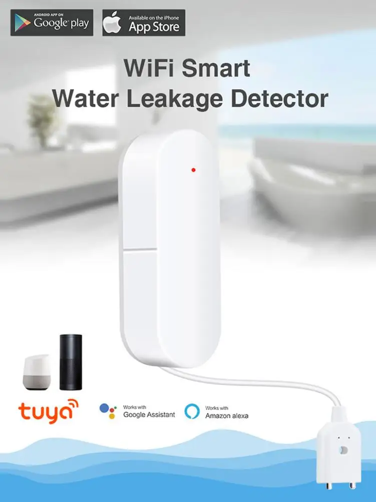 Умный WiFi датчик утечки воды SensorHome избыточный датчик влажности приложение управления 2,4 ГГц Домашняя безопасность матер поддержка Alexa Google