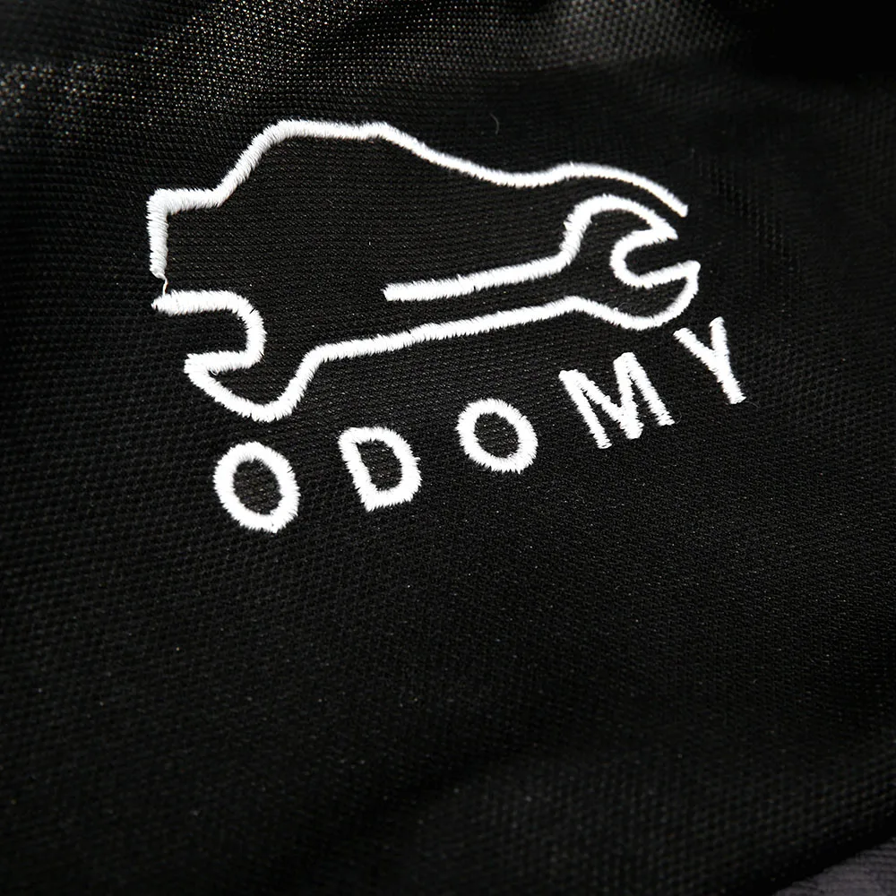 Чехлы для сидений автомобиля с вышивкой Odomy, подходят для большинства автомобилей, чехлы с шинами, детали, Стайлинг, универсальный протектор для сидений автомобиля
