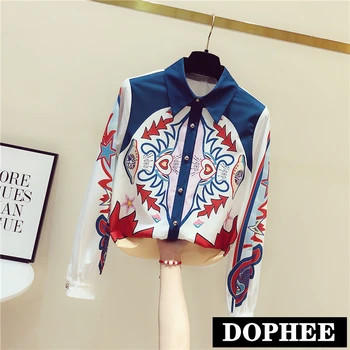 

Woman Blouses 2020 Spring New Retro Printed Shirt Lady Long Sleeve Loose Shirts Plus Size Female Tops and Blouses Blusa Feminina