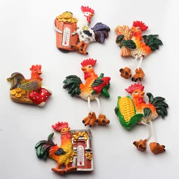 

3D Fridge Magnets Roosters Magnetic Stickers Home Decoration Collection Gifts