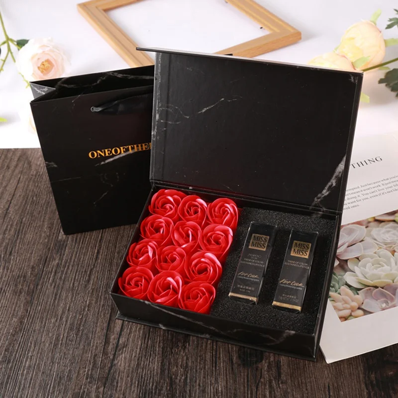

16Pcs Scented Rose Flower Body Soap Gift with Gift Box Petal Bouquet Bath For Wedding Party Valentine's Day gift