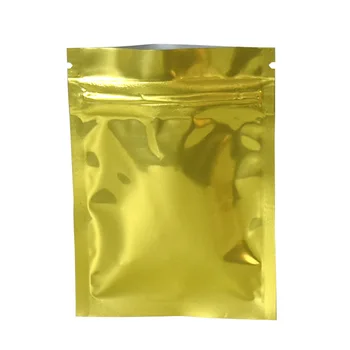 

7.5x10cm Glossy Gold Heat Seal Aluminum Foil Mylar Small Ziplock Bags 2000pcs/lot Flat Zip Lock Bag For Herb Powder Packing