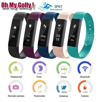 

2019 Smart Bracelet Step Counter Fitness SmartBand Alarm Clock Vibration Wristband pk ID107 fit bit miband2 Watch Heart pk M2 Y5