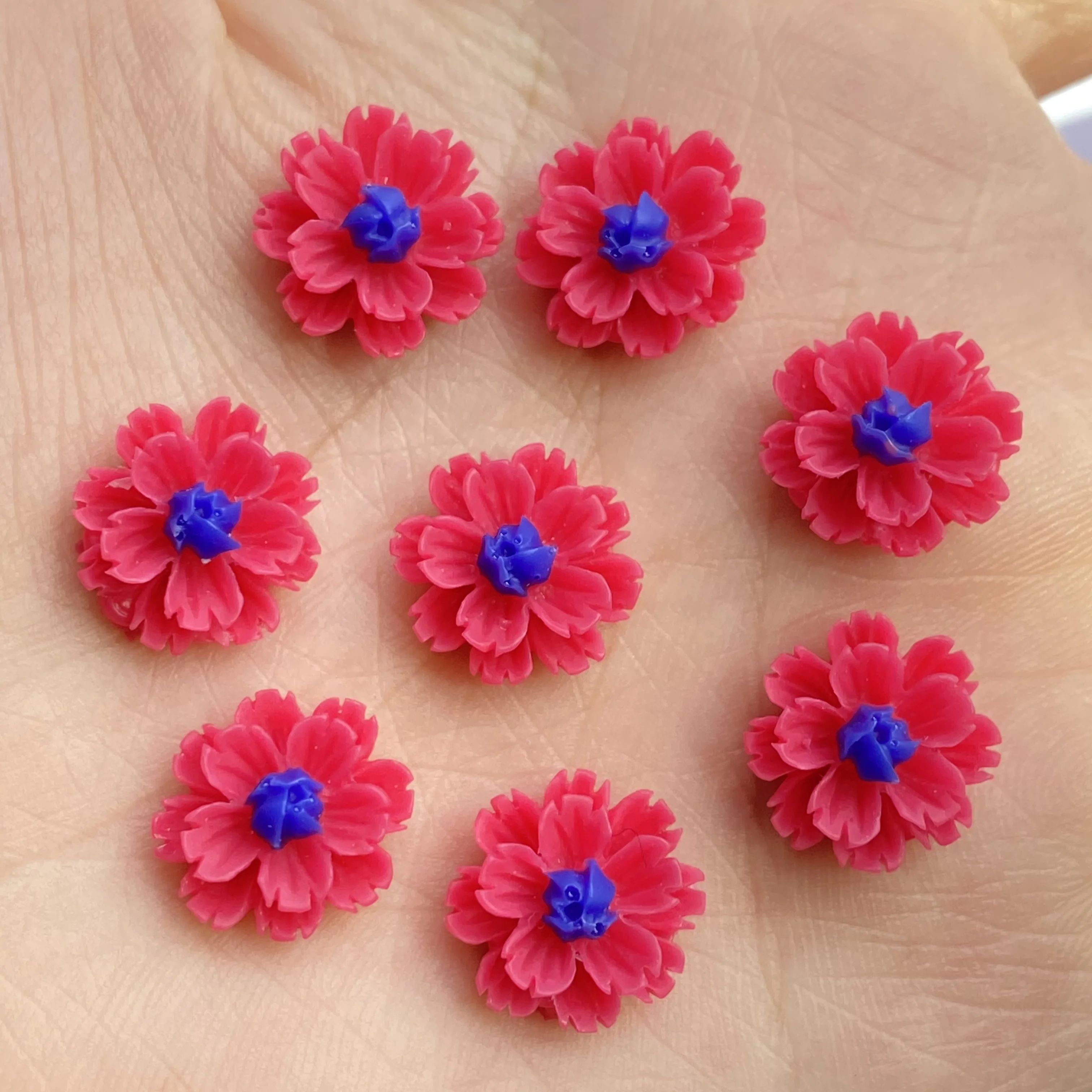 60Pcs New Mini Cute Flower Series Flatback Cabochon Scrapbook Kawaii DIY Embellishments Accessories G42