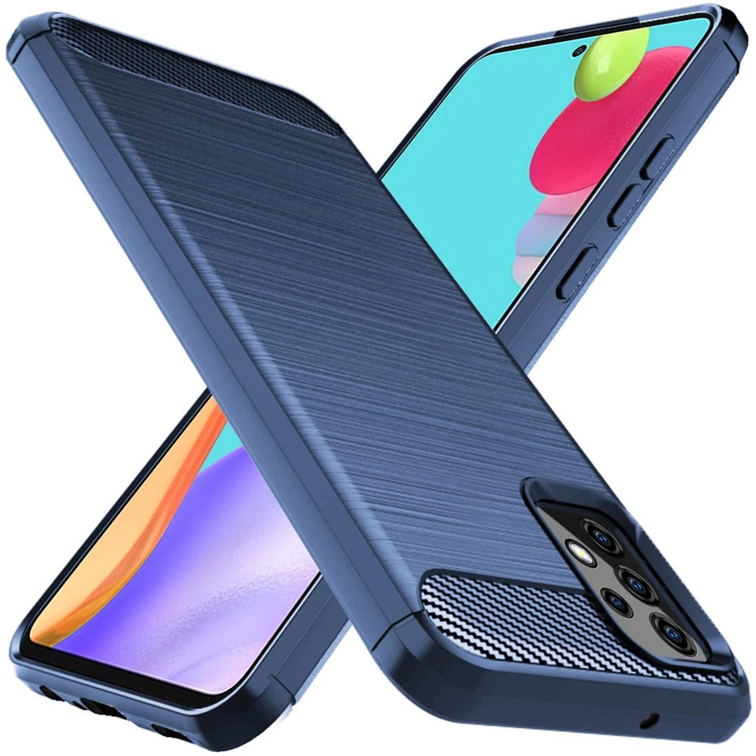 Чехол из углеродного волокна для Samsung A52 5G A72 4G тонкий силиконовый мягкий чехол ТПУ