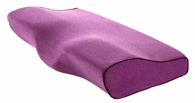 Purple ROSSONIX подушка из пены с эффектом памяти в форме бабочки для шеи подушка для расслабления шейного отдела позвоночника для взрослых медленное восстановление дорожная подушка для шеи - Цвет: Purple