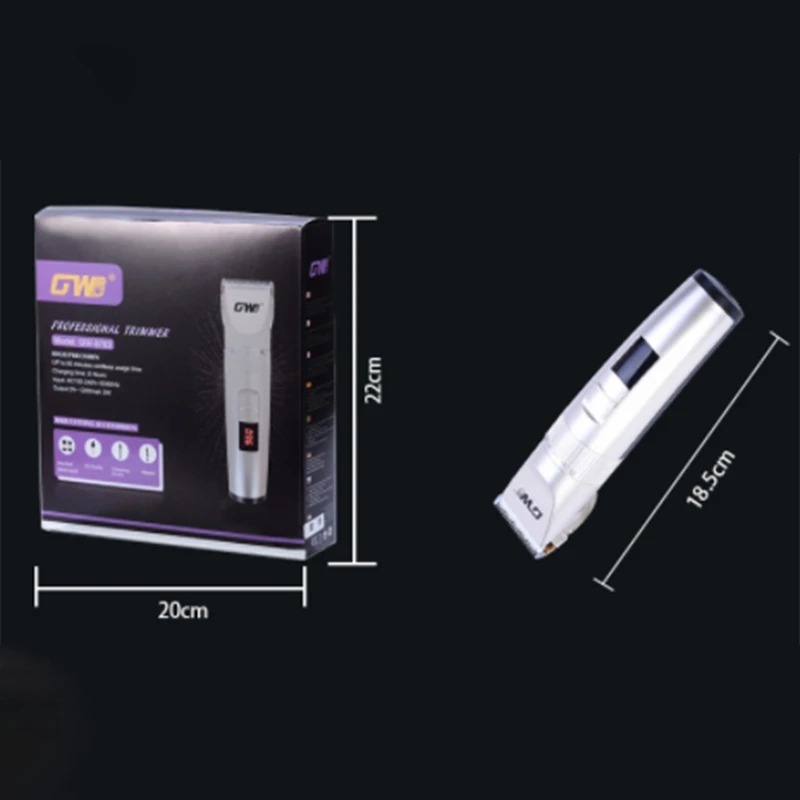GW USB профессиональная машинка для стрижки волос с usb-кабелем перезаряжаемая Водонепроницаемая Мужская машинка для стрижки волос беспроводной ЖК-монитор