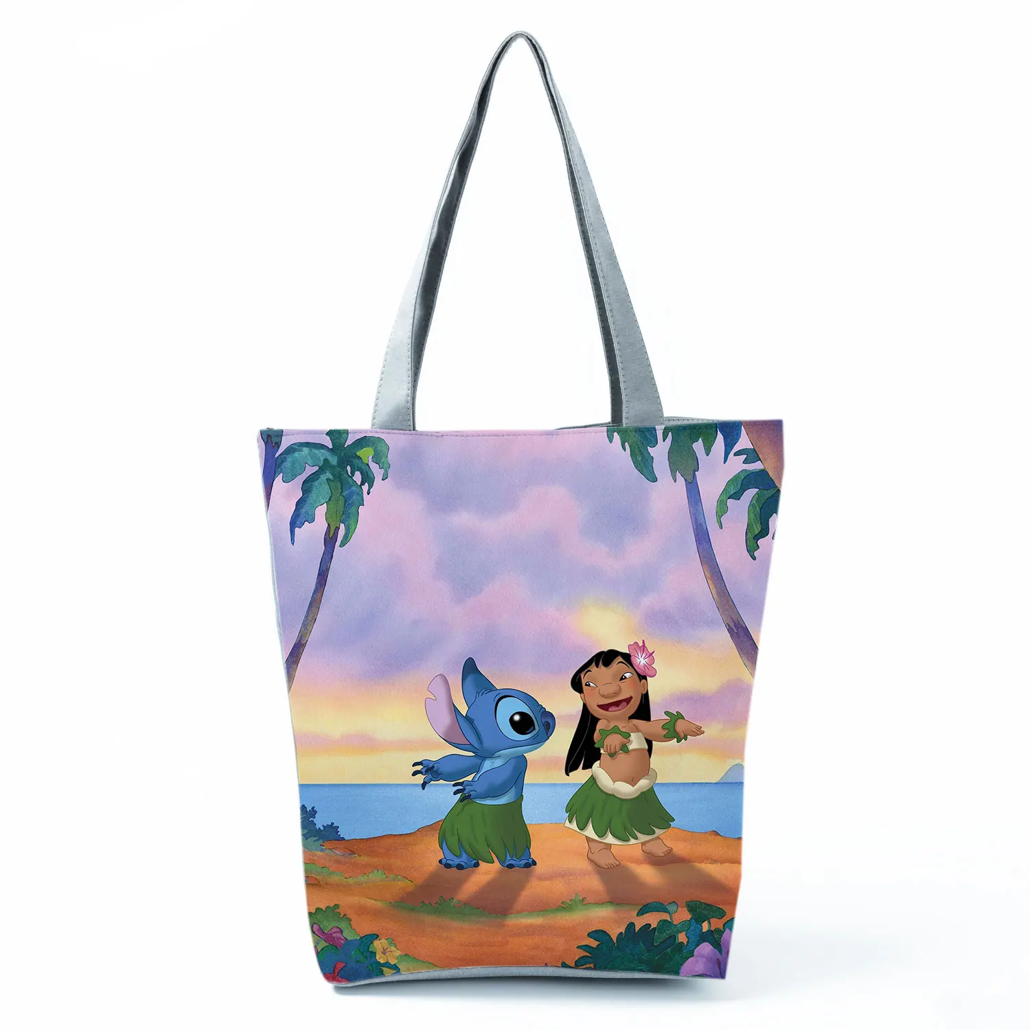 Disney Lilo puntada de dibujos animados impreso bolso Casual de alta capacidad Eco reutilizable Shoppaing bolsa plegable de viaje bolso bolsa diaria