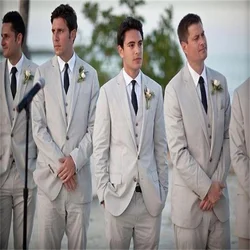 2021New High-Quality Customized Notch Lapel Men's Western-Style Fashion Best Man Wedding Slim 3-Piece Set(Jacket + Pants + Vest)