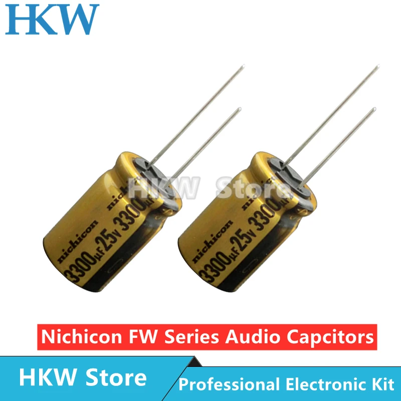 Aluminum Electrolytic Capacitor-10pcs NICHICON FW Series 6.3V 16V 25V 35V 50V 63V 100V 1UF 10UF 220UF 330UF 470UF