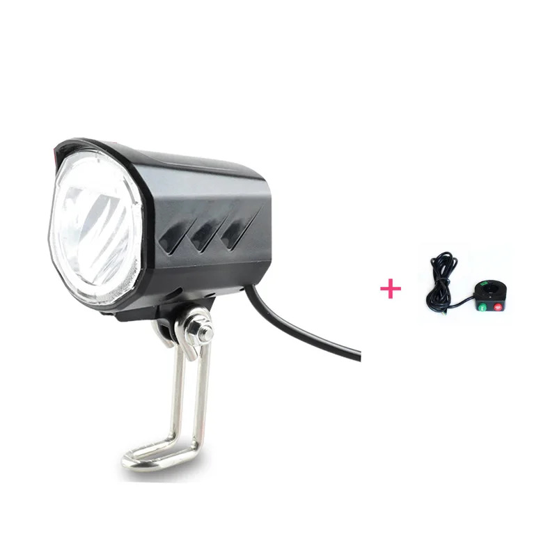 lamp horn switch Ebike E-Bike 36 В 48 В, светильник для электрического велосипеда с рогом, водонепроницаемый, 3 Вт, высокое качество, сигнальный сигнал, набор, передний головной светильник, аксессуары - Цвет: lamp horn switch