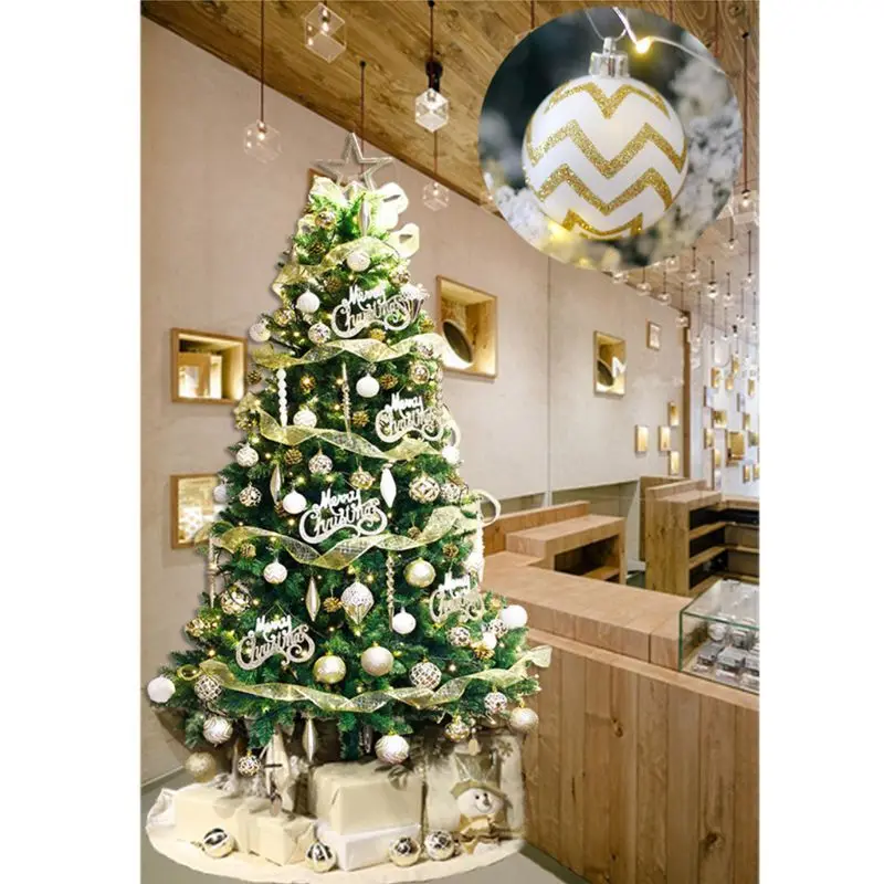 24 шт белые золотые смешанные Рождественские Елочные декоративные шары рождественские вечерние шары