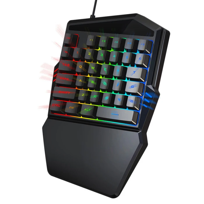 Эргономичная клавиатура мышь комбинированная с одной рукой 35 клавиш Проводная клавиатура мышь набор для ПК игровой XR649