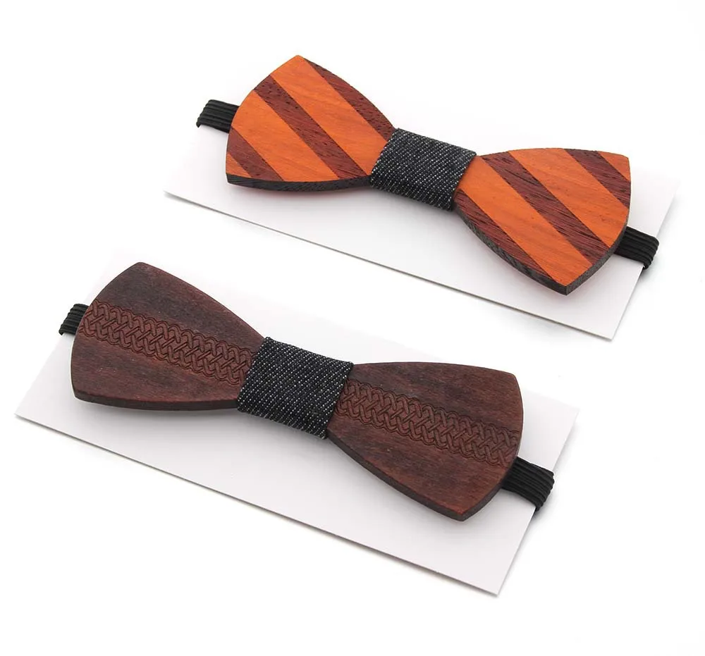 Новые Классические мужские и женские свадебные бабочки, настоящий деревянный лук-галстук, модные повседневные деревянные галстуки-бабочки ручной работы для рождественских подарков