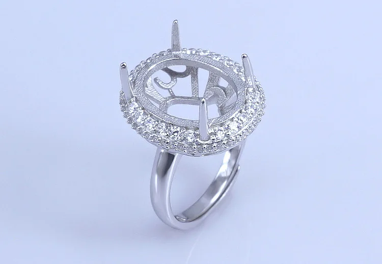 925 Sterling Silver Women Girl Semi Mount Bases Blanks Base Blank Pad