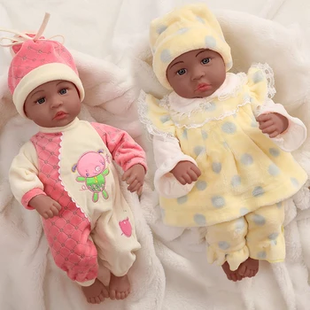 

45CM Africians Reborn Baby Doll Silicone Body Baby Dolls No Function Silicone Lifelike Real Reborn Bebe Toys Gift For Children