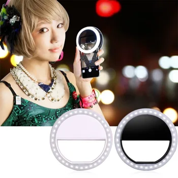 

Selfie LED Ring Flash Light Portable Phone Selfie Lamp Luminous Clip Lamp Camera Photography Video Spotlight lens luz para movil