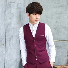 Мужской костюм жилет весна и осень костюм жилет мужской корейский стиль приталенный Повседневный жилет Горячая Распродажа