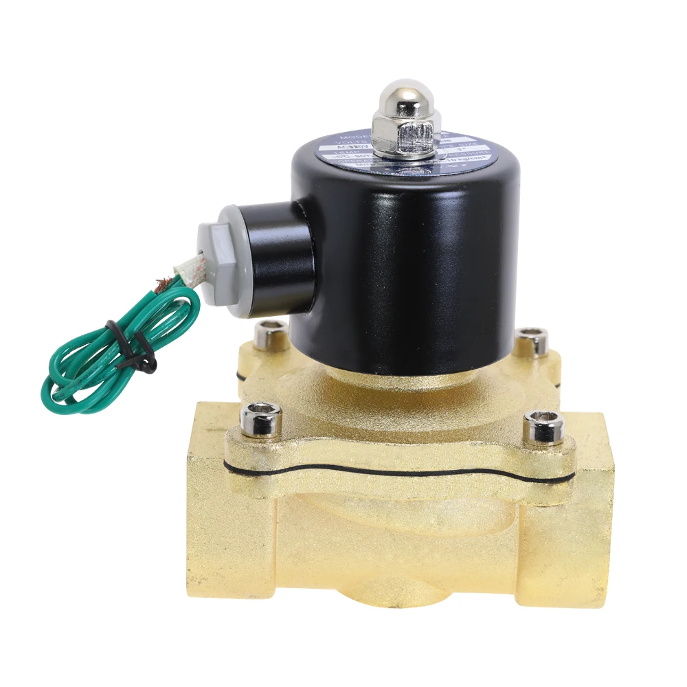 " Электрический электромагнитный клапан DC12V DC24V AC220V 110V нормально закрытый 2W-250-25 латунный электромагнитный пневматический клапан для воды, масла, воздуха