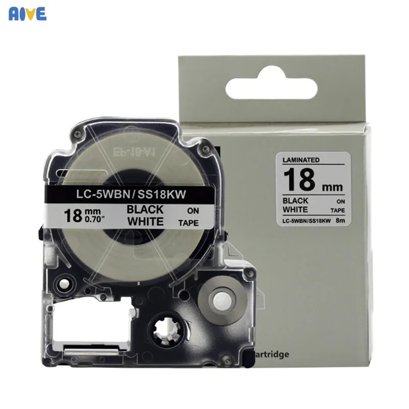 Aive 18 мм ленты для этикеток SS18KW совместимы с EPSON LW 400 K400L 600P 700 Z700 kingjim SR3900C SR230 принтер черный на белом|Ленты