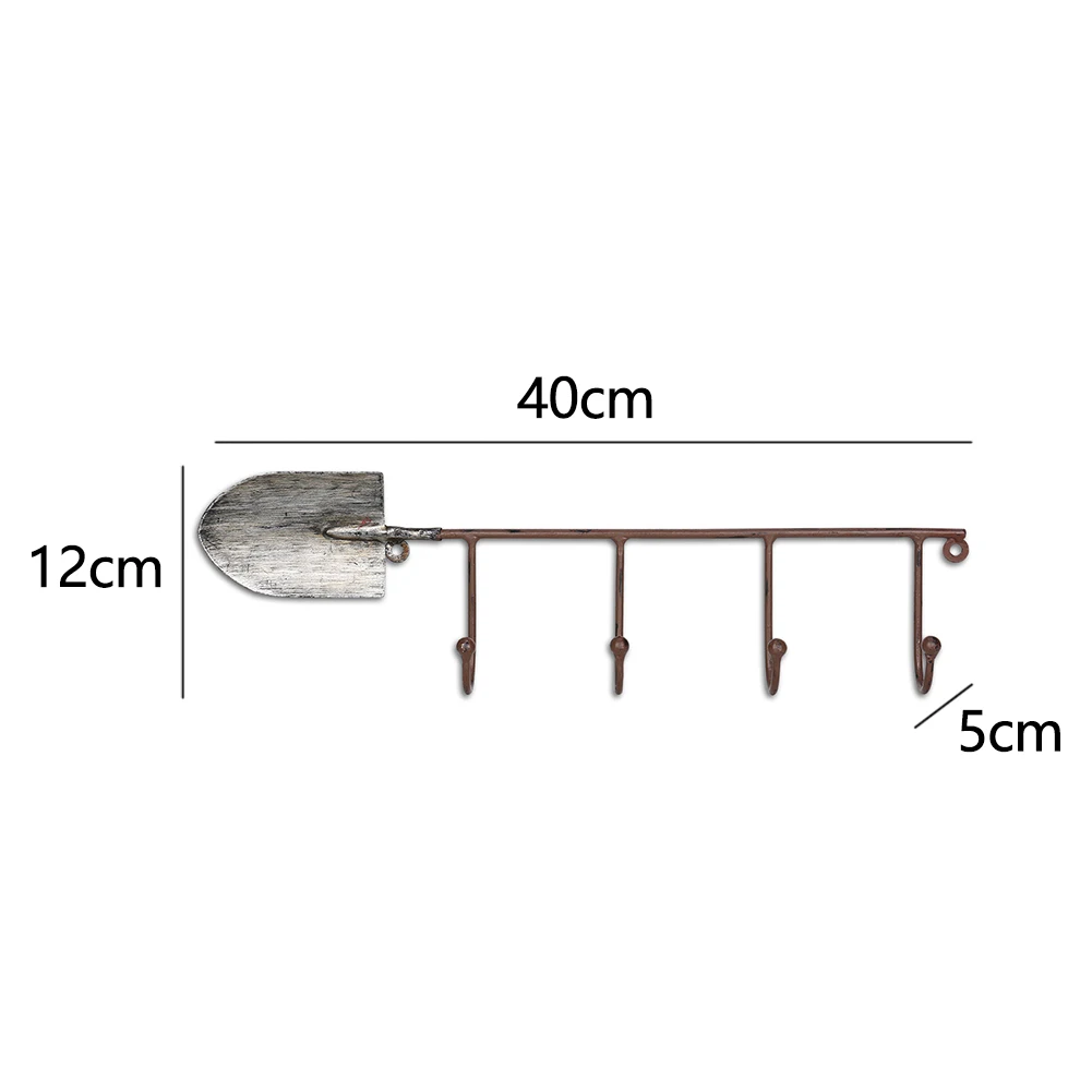 Key Holder Universal Gift Living Room Scoop Shape Kitchen Decorative Iron Art 4 Hooks Rustproof Wall Mounted Coat Hanger Home