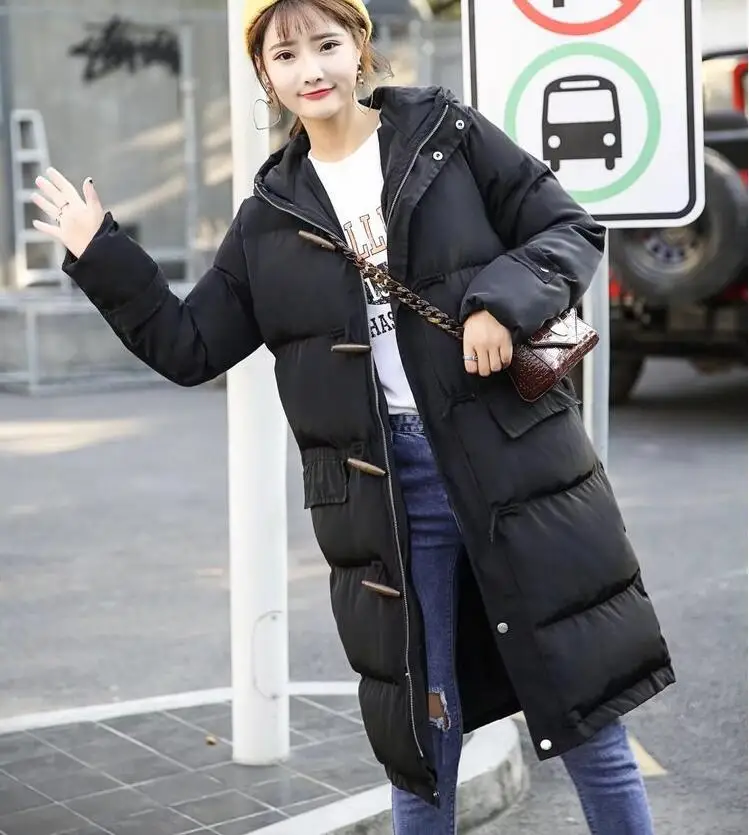 

A Large Amount Winter New Style Cotton-padded Clothes Women's Mid-length Solid Color Slimming Versatile Warm Loose-Fit Coat Cott