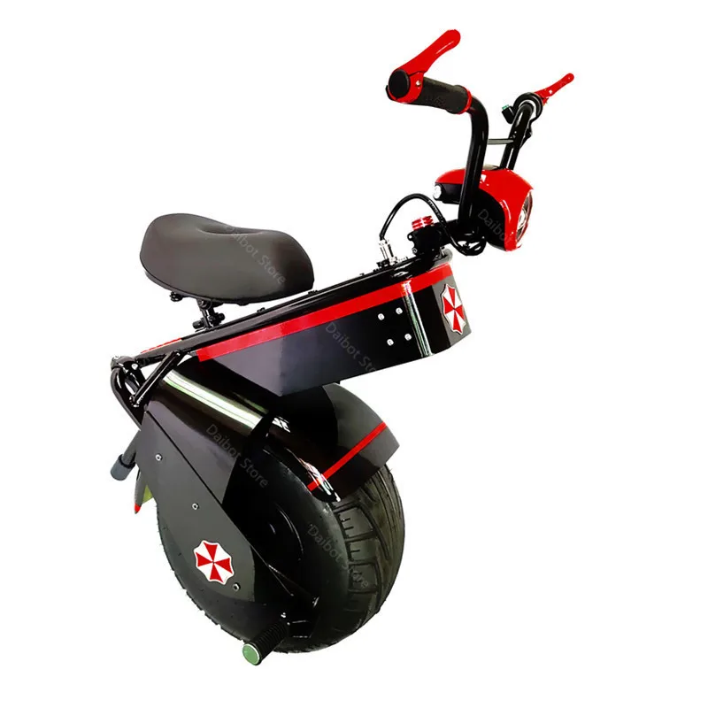 Electric Scooter 1500W One Wheel Self-balancing Scooter Motorcycle Seat 110KM 60V Electric Monowheel Scooter 18 Inch Wide Wheel