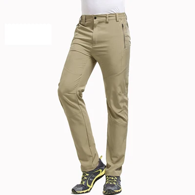 thin men pure kaki Мужская спортивная одежда, брюки для охоты, кемпинга, лыжного спорта, мужские брюки для бега, пешего туризма, летние, Осенние, зимние спортивные штаны - Цвет: thin men pure kaki