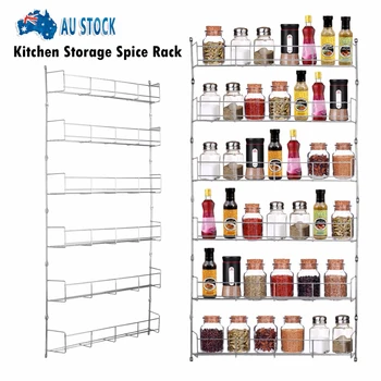 

6 Tiers Kitchen Spice Rack Multifunctional Organizer Storage Shelf Wall Mount Home Kitchen Seasoning Organizer Rack