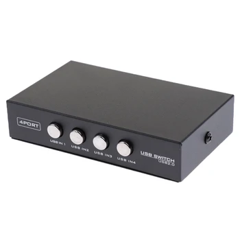 

USB 2.0 Sharing Switch, 4 Port HUB KVM Swtiches For PC Scanner Printer (Pack of 1)