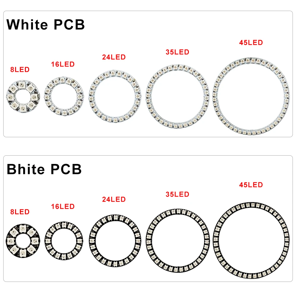 DC5V WS2812B Led Digital Panel Matrix Flexible Bildschirm 8*8 16*16 8*32 5050 RGB WS2812 ring Einzeln Adressierbaren Pixel – Detail 3