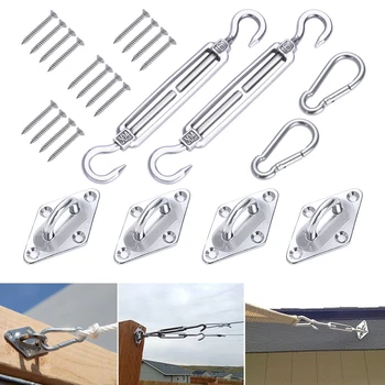 

8PCS Adjustable Durable Practical Hardware Bracket Installation Kit for Rectangular Triangular Sun Shade Sail Garden Plants A35
